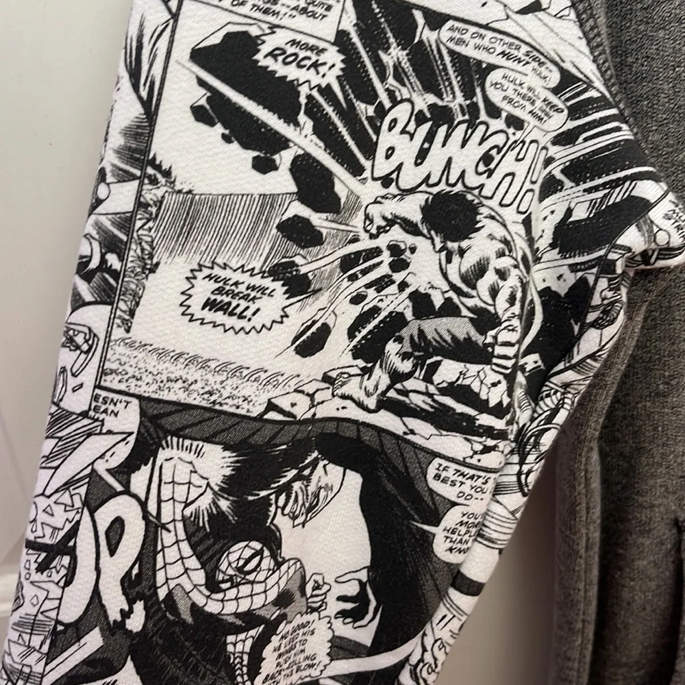 MARVEL Comic Gray Hoodie Sweatshirt Unisex - Picture 2 of 7